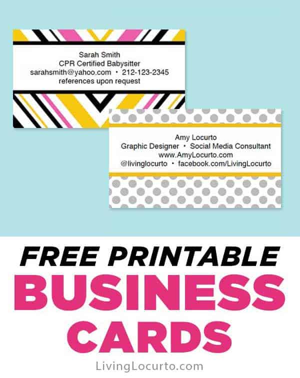 Free Business Cards - Easy Printables - Living Locurto
